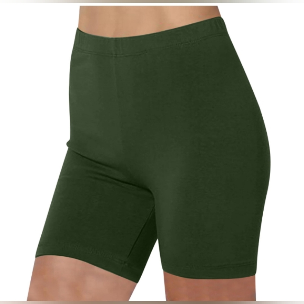 Green biking shorts